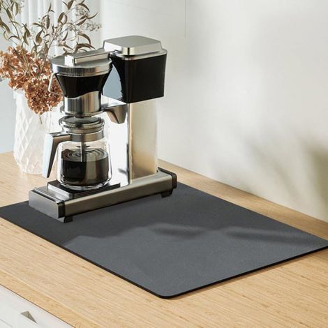 Tapis silicone machine à café - 1 Pcs, 30x40cm antidérapant imperméable égouttoir vaisselle - Gris Aucuneary (1/5)