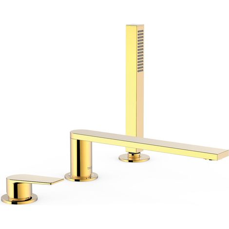 TRES 21116103OR PROJECT-TRES Grifo Monomando para Borde De Bañera Color Oro 24K - ref: 21116103OR