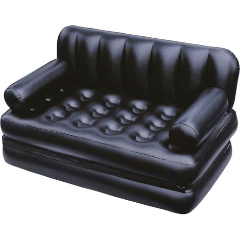 Divano gonfiabile trasformabile in materasso a 2 posti 188 x 152 x 64 cm con 2 portabicchieri (1/5)