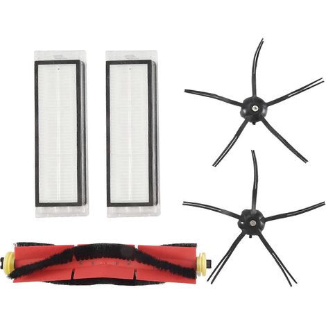 Lot de 5 pièces de rechange compatibles avec les balais-serpillères Xiaomi Roborock S5 Max, S6, S60, S5, S50 et T6 : accessoires de brosse latérale noire (1/5)