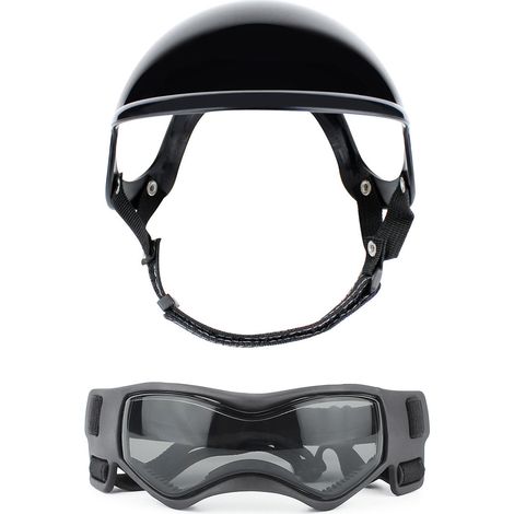 Lunettes de protection UV pour casque de chiot, laisse réglable pour chien, casque de chantier coupe-vent et résistant à la neige, masque de protection pour les yeux pour chien d'équitation (1/5)