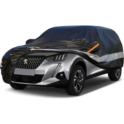 Autoabdeckung 10 Schichten Wasserdicht Atmungsaktiv für Peugeot 3008 (2009-2023) Schwarz (1/5)