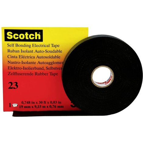 [GEBRAUCHT] B-Ware 3M Reparaturband Scotch 23 selbstverschweißend schwarz 9,15m x 19mm 1 Rolle (1/2)