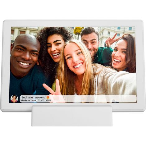 Marco de fotos digital 10.1'' 16GB microSD WiFi MP4 altavoz Frameo PFF-1070W - blanco (1/3)