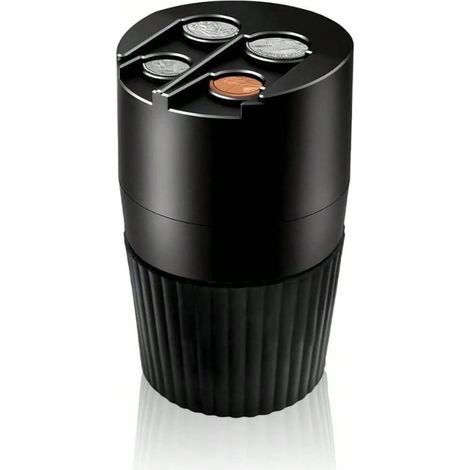 Support à pièces pour voiture, organisateur et trieur de monnaie à grande capacité, adaptateur de porte-gobelet universel, distributeur portable pour pennies, nickels, dimes et quarters, adapté à la p (1/4)