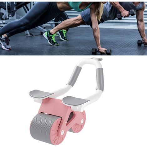 Heimfitnessgerät mit doppelten runden Rollen, rutschfest und leise, rosa. (1/5)