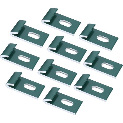 Fixations à crochets à Clips de Base, 10 pièces, attaches en aluminium pour serres, ensemble de fixation vert (1/5)
