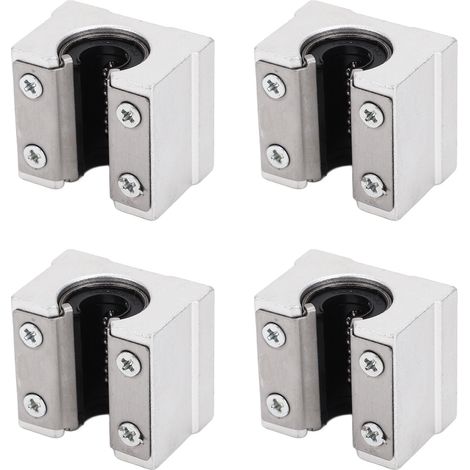 Coussinet linéaire SBR10UU, glissière ouverte en aluminium, rail de guidage support avec roulement, module de mouvement linéaire, lot de 4 pièces, positions de perçage aléatoires (1/5)
