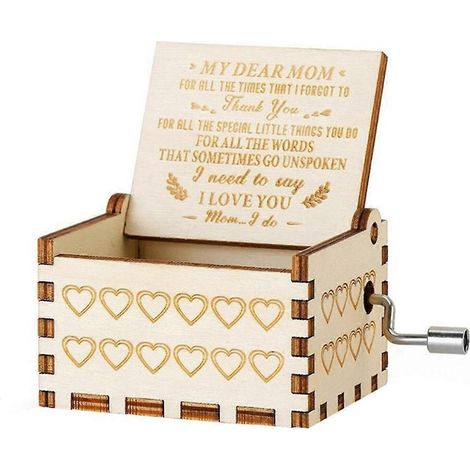 Boîtes à musique en bois, boîte à musique vintage en bois gravée au laser, motif soleil, cadeau idéal pour un anniversaire, Noël ou la Saint-Valentin. (1/5)