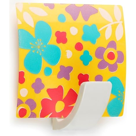 Colgador adhesivo con flores (1/4)