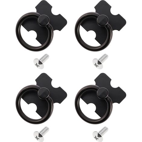Juego de 4 tiradores decorativos vintage para cajones de armarios, alacenas y cómodas - Negro (1/5)