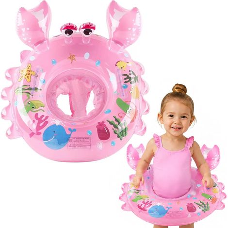 Bouee Bebe 6 Mois, Crabe Bouee Enfant avec Poignée Siège, Bouée Piscine Bébé Gonflable pour Exercice de Frappe Complémentaire Développement Coordination Physique Bébés de 6 à 48 Mois (1/5)