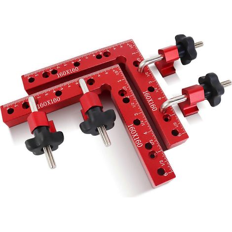 2 pièces de fixation auxiliaire en forme de L à 90 degrés de 160 mm, panneau de positionnement pour épissure, clip de fixation, équerre de charpentier, outil de travail du bois, fL Ft (1/5)