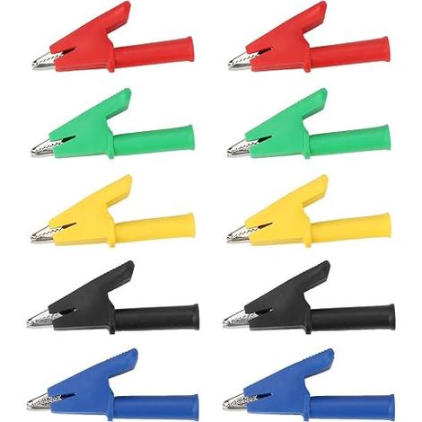10pcs Pinces 5 Couleurs P2002 20A 4mm Pince Multimètre Isolé Terminal Test Électrique Pinces de Banane Jack 380v (1/5)