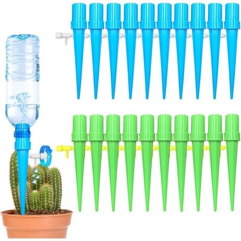 Kit de 20 goutteurs d'arrosage automatique réglables – Matériau ABS – Arrosage de 1 à 15 jours – Compatible avec bouteilles d'eau (1/5)