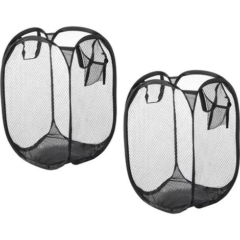 Panier à linge pliable en filet, avec poignée résistante, facile à ouvrir et à plier pour un rangement à plat (1/5)