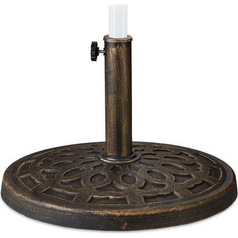 Pied de parasol en fonte Résistant aux intempéries Ø49,5cm pour tubes 38-50mm Design vintage décoratif Poids 14,3kg (1/5)
