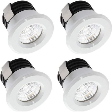 Lot de 4 mini spots LED encastrables 3 W blanc chaud, mini spots LED pour vitrine, station d'intérieur, éclairage de plaque de plâtre inclus (1/5)