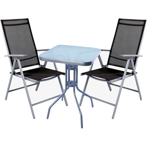 Bistrogarnitur 3-teilig 60x60cm Silber/Anthrazit-MMC33081+2xMMC5000DG (1/3)