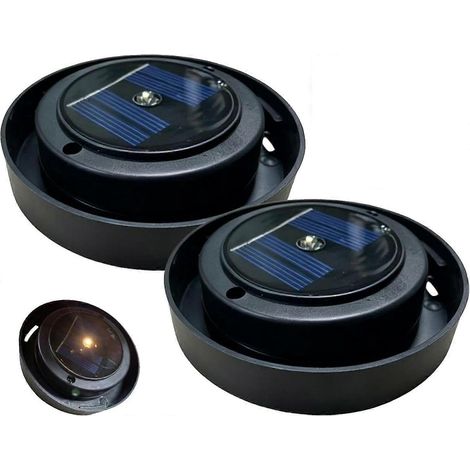 Lot de 2 couvercles de rechange pour lampe solaire lanterne LED étanche, interrupteur boîtier batterie, 2 pièces NOIR / 6.3 (1/5)