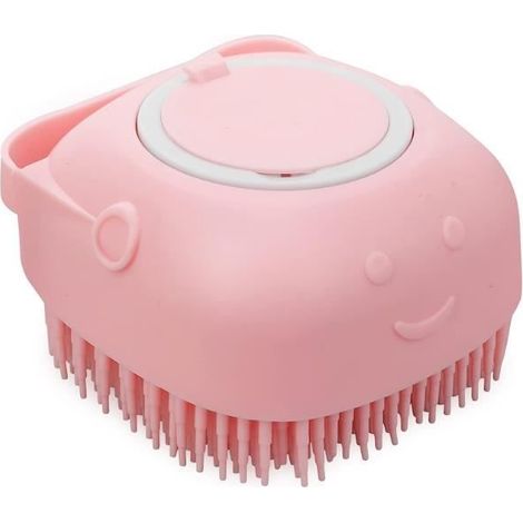 Brosse de bain en silicone pour chat et chien，Brosse de toilettage pour chien，Brosse de massage pour animal domestique-Rose (1/4)