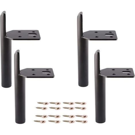 4 Stück moderne Möbelbeine, Ersatz-Schrankbeine, Füße für Tisch, Bett, mit Schrauben, Schwarz – 20 cm