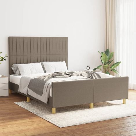 Cadre de lit sans matelas-Structure de lit taupe 140x190 cm tissu 365216 (1/5)