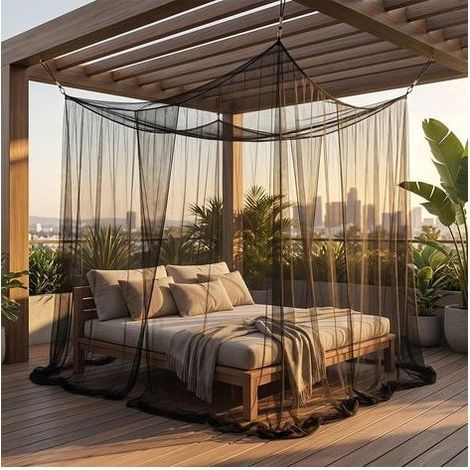 Moskitonetz für den Außenbereich, XXL-Moskitonetz für Garten, Doppelbett, quadratisches Moskitonetz für den Innenbereich für Balkone, Pergolen, Gärten und Camping (3x5x2,5m) (1/5)