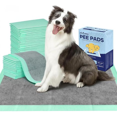 Lot de 50 tapis jetables pour chien avec charbon actif contre les odeurs de chiot - Anti-fuite et absorbant - Doux et doux pour la peau - 71 x 86 cm (1/5)