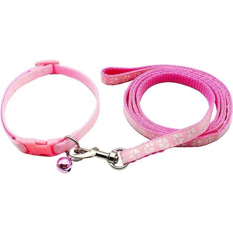 Ensemble Pet Collier Et Laisse pour Petit Chien pour Chien Et Laisse Réglables, Convient aux petits chiens(Rose) (1/4)