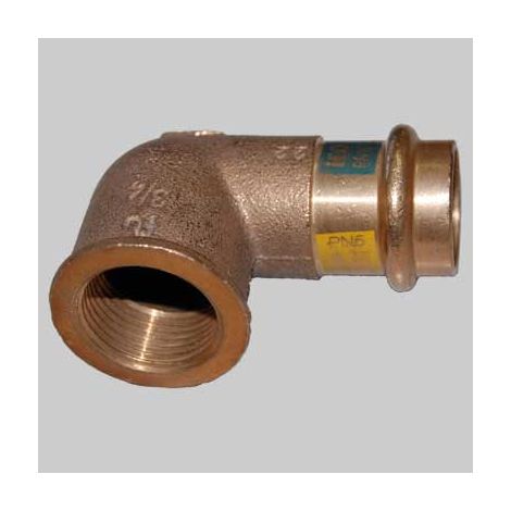 RACCORDO BRONZO GOMITO FEMMINA A PRESSARE 12 x 1/2 MADE IN ITALY