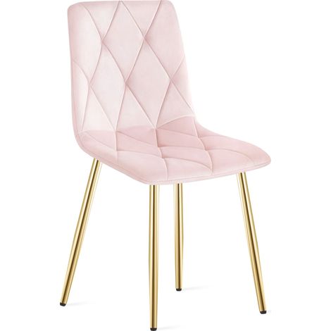 Silla Libra - terciopelo rosa claro / patas color madera x 1 (1/5)
