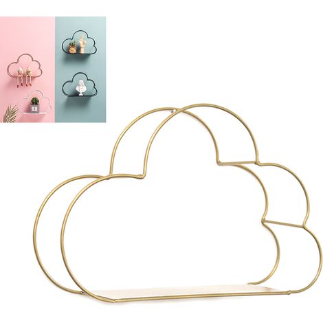 Étagère décorative en forme de nuage de fer nordique, support de rangement pour plantes en pot, étagère murale