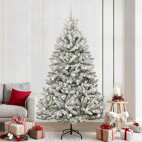 Künstlicher Weihnachtsbaum Grün und Weiß 240 cm PVC und Metall (1/5)