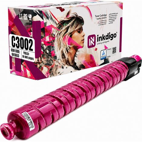 Tóner Inkdigo 841653 compatible con Ricoh Aficio MPC3002, MPC3502 y MPC3002AD (certificado por TÜV). (1/5)