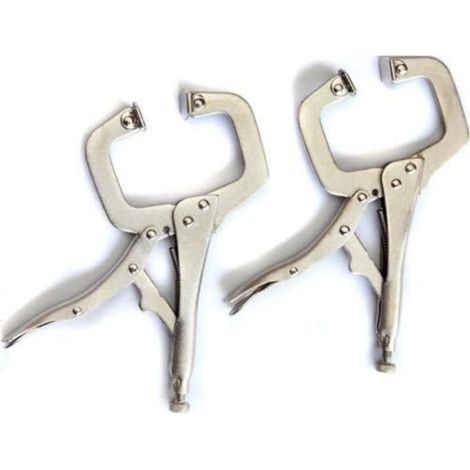 Set de 4 cleme C din otel, 15cm, cu pad-uri rotative (1/4)