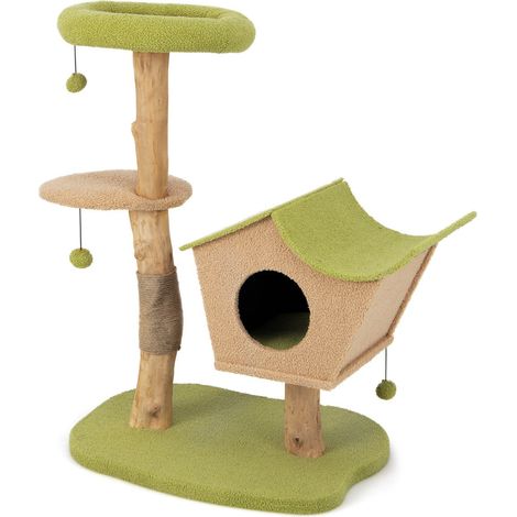 Tiragraffi 79 x 60 x 110 cm comoda area giochi moderno e accogliente condominio in legno verde naturale 200020668