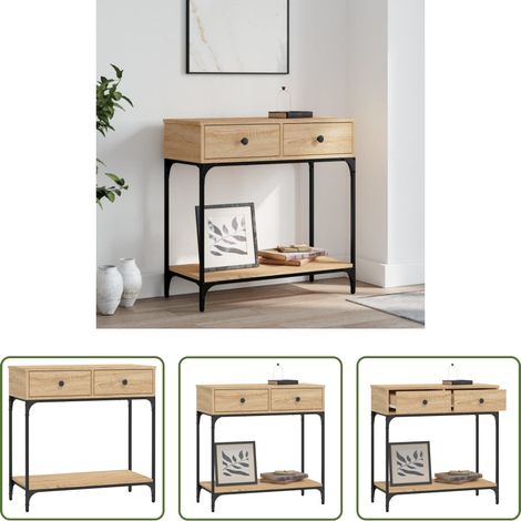 Flur Tisch - Konsolentisch Sonoma-Eiche 75x34,5x75 cm Holzwerkstoff (1/5)