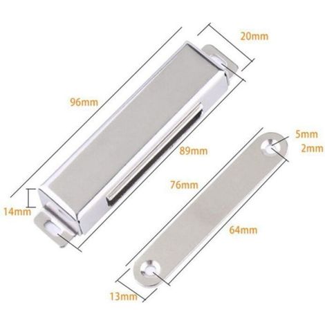 Aimant Porte Placard - Acier Inoxydable 304 - Force de Traction 40 kg - Pour Armoire Tiroir Douche - Lot de 2 (1/5)