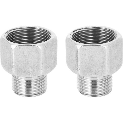OVAQUIXI Raccords de Tuyaux en Acier Inoxydable Résistants à la Corrosion pour la Plomberie, le Matériel, le Gaz, 2 Pièces Filetage Mâle G1/2 Filetage Femelle G3/4 (1/5)