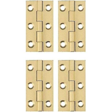 4 Stück Kupferscharniere – Mini-Klappscharniere für Schränke, Schubladen und Türen, Gold