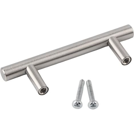 Poignée en T en acier inoxydable de 100 mm pour porte de placard, boutons de meubles de cuisine (1/5)