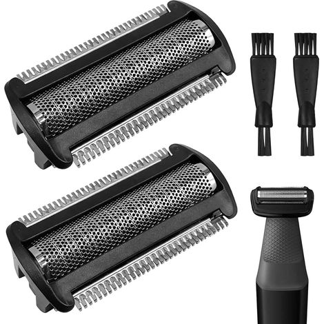 Tête De Rasoir - Lot De 4 - Acier Inoxydable - Remplacement Durable - Pour Philips Bodygroom Series 3000 5000 7000 Brl140 Bg2000 - Noir (1/5)