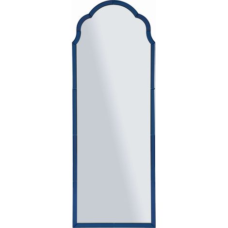 Specchio Berat, Cornice Sagomata, Forma Rettangolare, Tipologia a Parete, 55x150h cm blu