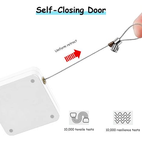 Chiudiporta automatico, trazione 1200 g, sensore automatico non perforato da 2 pezzi, chiudiporta automatico con sensore con coulisse, bianco non perforato in camera da letto (1/4)