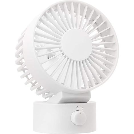 Mini Quiet Table Fan, Personal USB Portable Fan for Desk, Home, Office and Bedroom - White (1/5)