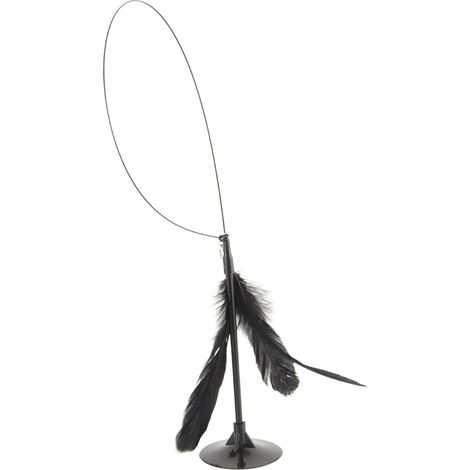 Bâton Teaser pour chat, auto-divertissement, résistant aux morsures, ventouse puissante, baguette à plumes, jouet pour chaton (1/5)