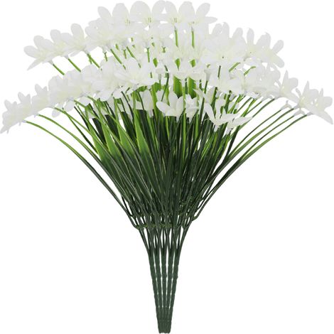 Lot de 5 plantes artificielles, résistantes aux UV, fleurs réalistes, décoration intérieur extérieur (1/5)