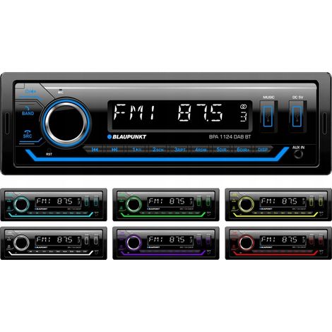 Radio para coche Blaupunkt BPA1124DAB BT DAB USB Bluetooth con cambio de color (1/5)