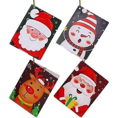 Décorations de sapin de Noël, 8 ornements en papier, pendentifs, boules de Noël compatibles avec les décorations de Noël à suspendre, étiquettes cadeaux (1/4)